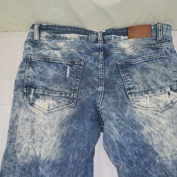 Men’s Focus Company Co Distressed Acid Washed Demin Skater Jeans size 34x32 - Picture 9 of 11